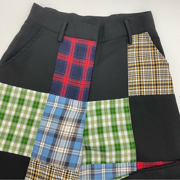 The Ragged Priest X Free People Error Plaid Patchwork Straight Leg Pants Trouser - Picture 8 of 16